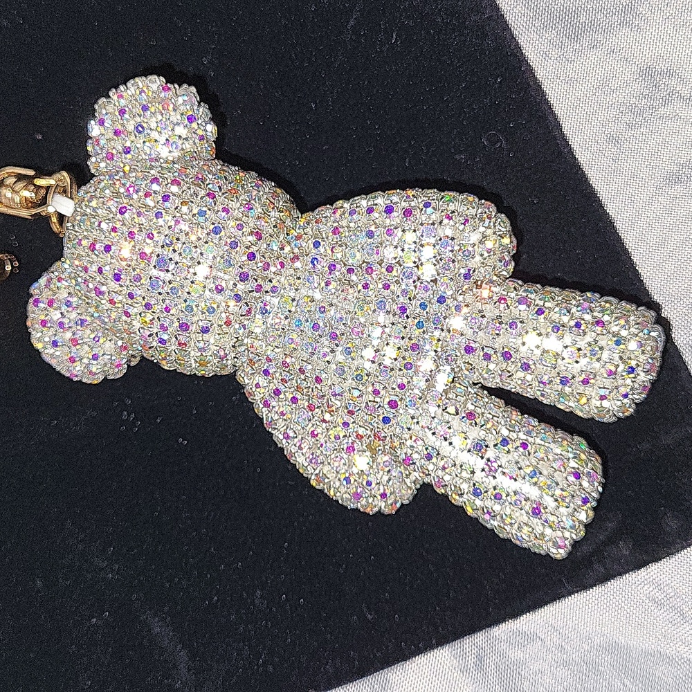 Natasha Crystal Bear Bag Charm, Keychain fob - Picture 3 of 3